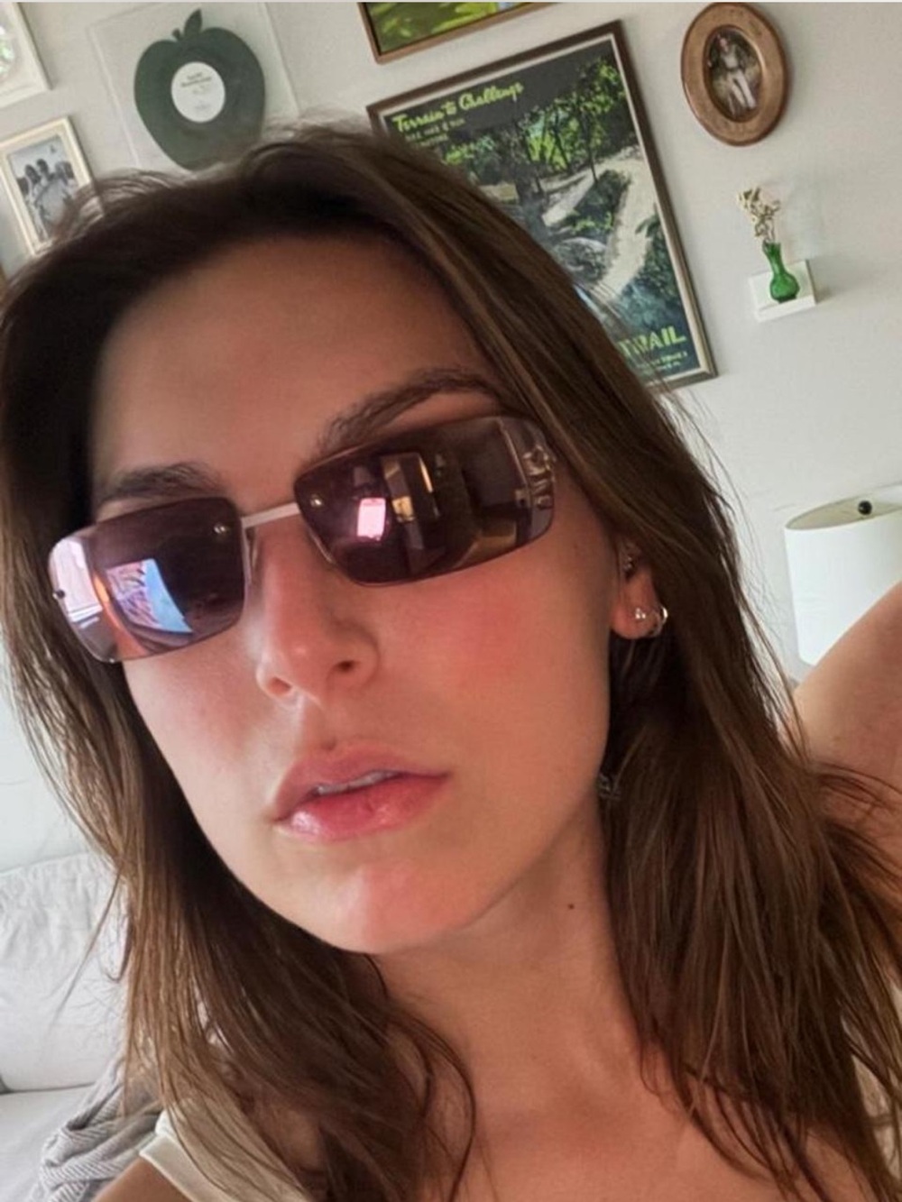 Vintage Dolce & Gabbana Pink Rimless Shield Sunglasses | Y2K